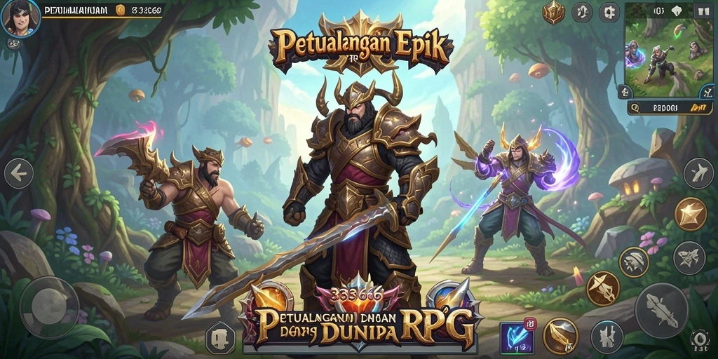 Tampilan mendebarkan dari gameplay RPG di 333666.