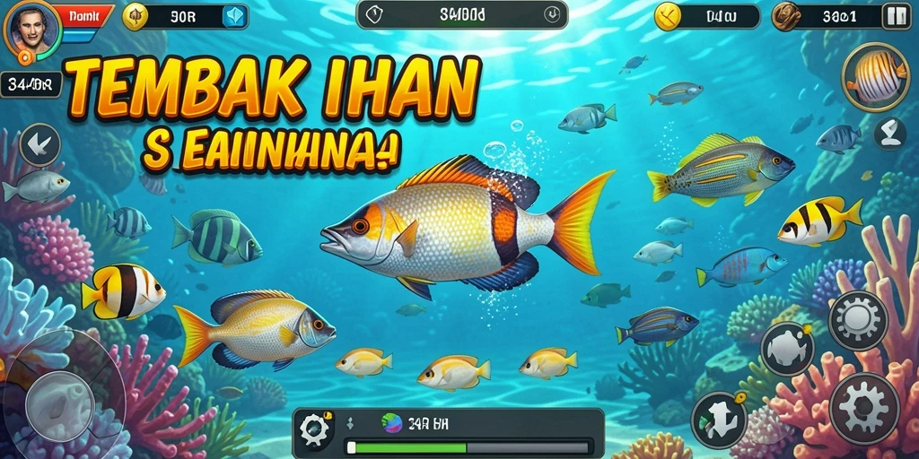 Gameplay seru menangkap berbagai ikan dalam 34R.