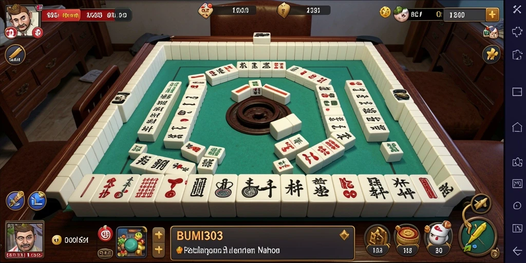 Tampilan gameplay BUMI303 yang menarik dan menantang dalam permainan Mahjong.