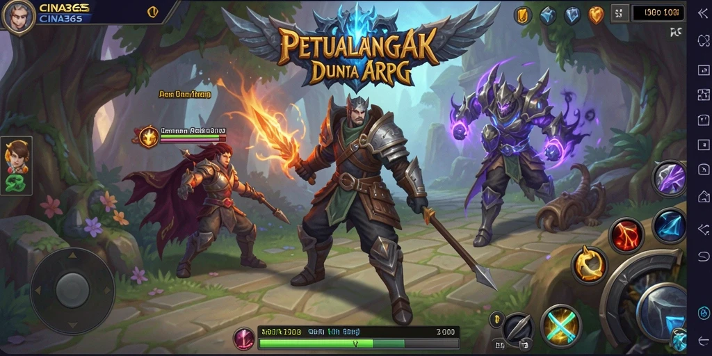 Tampilan gameplay CINA365 yang menakjubkan dalam genre ARPG.