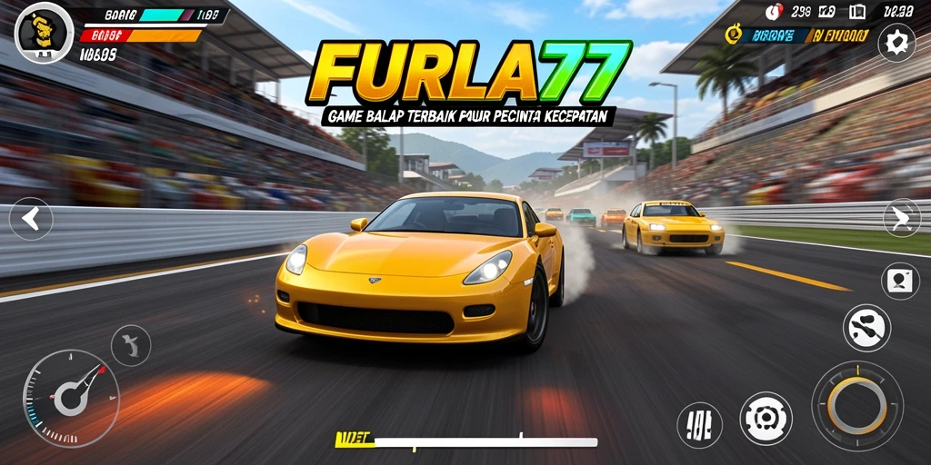 Tampilan gameplay FURLA77 yang mendebarkan dan penuh aksi balap.