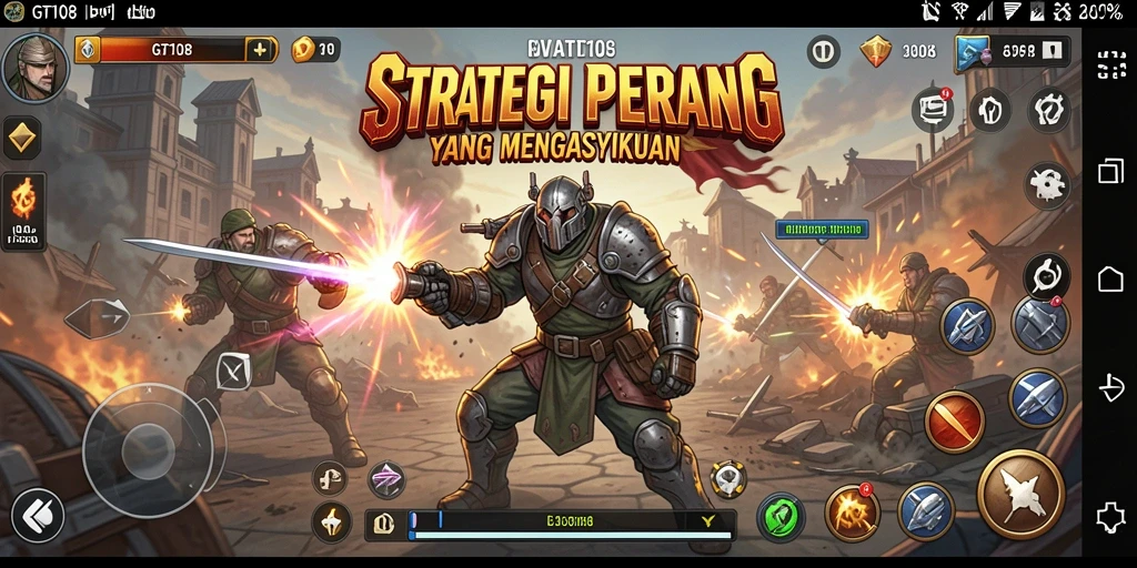 Tampilan dinamis gameplay SLG di GT108 dengan strategi yang mendebarkan.