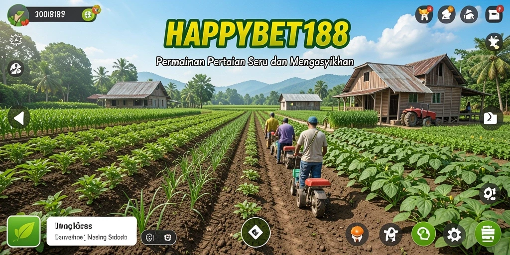 Tampilan gameplay <strong>HAPPYBET188</strong> yang seru saat bertani dan merawat hewan.