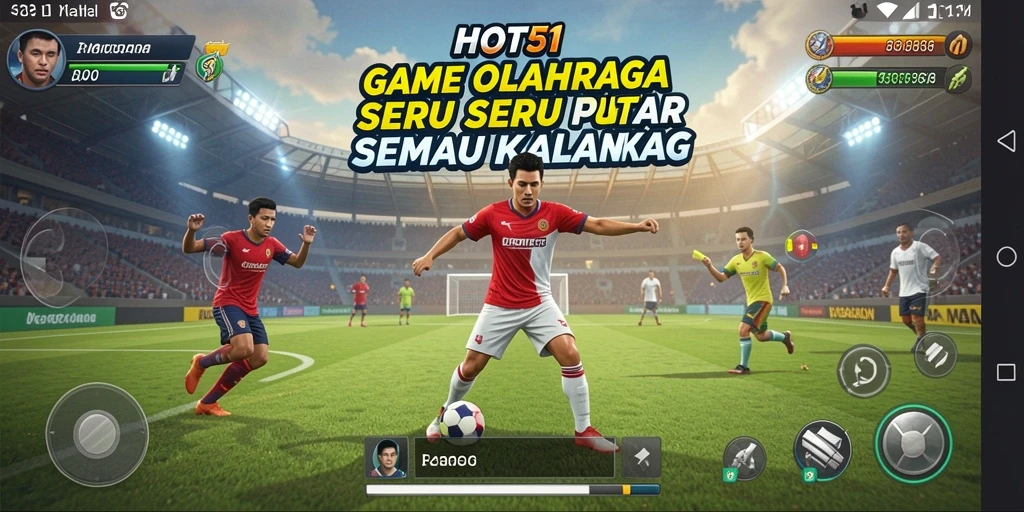 Screenshot gameplay HOT51 menampilkan aksi seru dalam pertandingan olahraga.