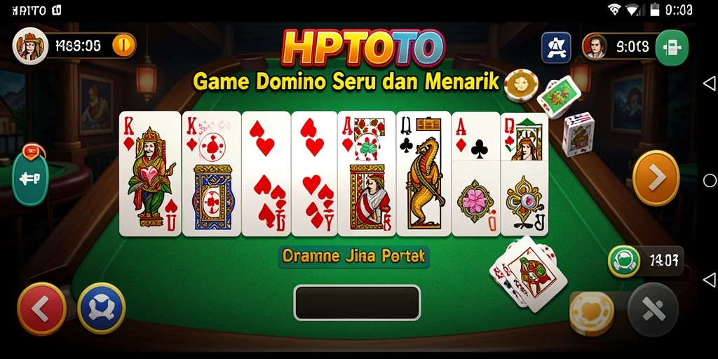 Screenshot gameplay HPTOTO yang menampilkan keseruan permainan Domino.