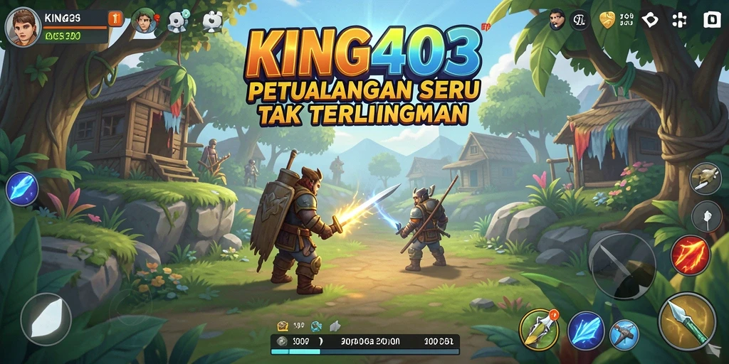 Tampilan gameplay KING403 yang menawan dalam suasana petualangan.