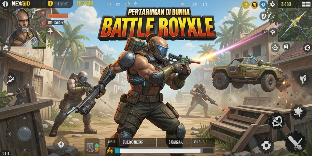 Gameplay seru NEXGID dalam pertarungan Battle Royale.