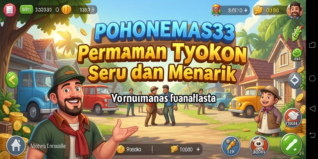Screenshot gameplay menyenangkan dari POHONEMAS33 yang menampilkan manajemen bisnis.