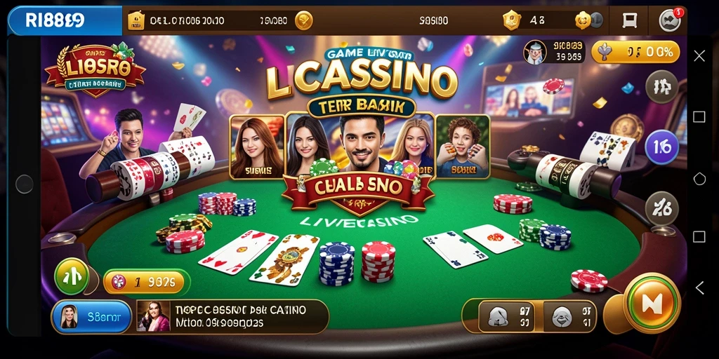 Tampilan gameplay Live Casino yang memukau di RI889.