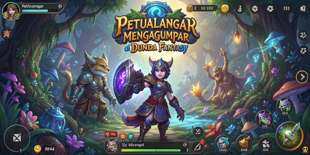Screenshot gameplay RR44 menampilkan petualangan seru di dunia fantasi.
