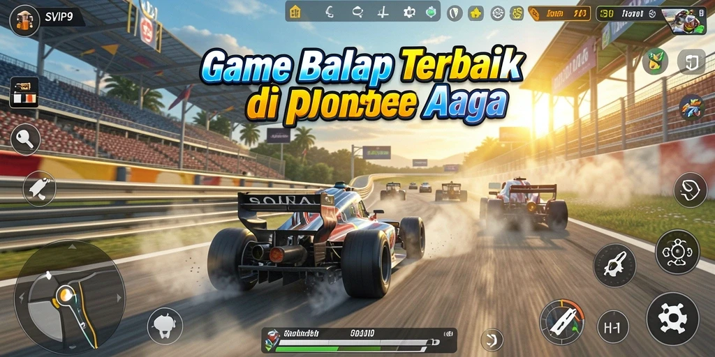 Tampilan gameplay SVIP9 menampilkan balapan yang mendebarkan.